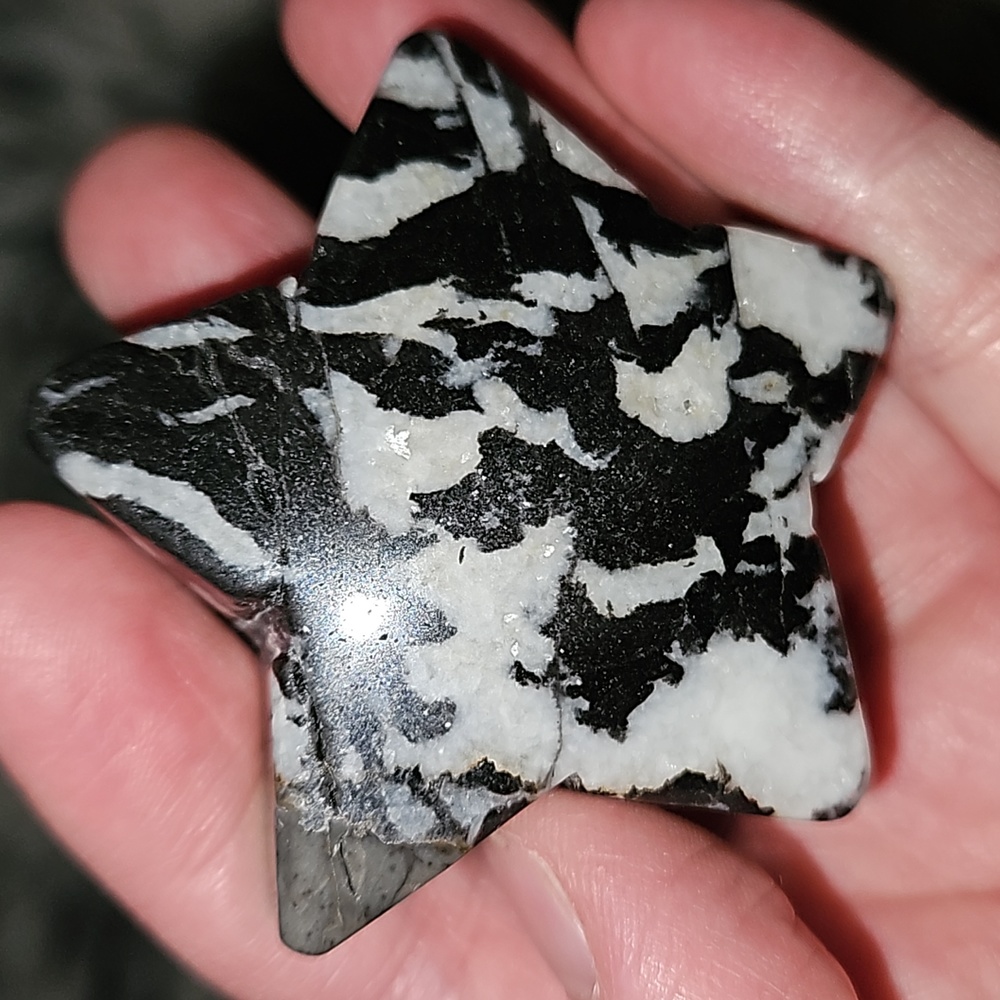 Charoite confetti and zebra jasper star